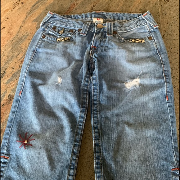 True Religion Cropped Shorts Sz 27 Waist - Picture 1 of 7